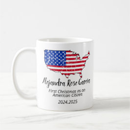 新米アメリカ市民 - アメリカ地図市民権の日 コーヒーマグカップ