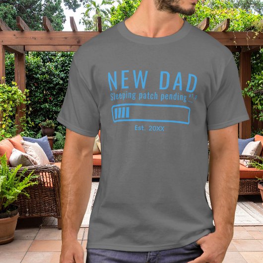 新米パパの寝不足パッチ 青デザイン Tシャツ