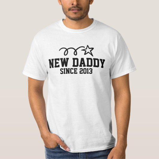 新米パパTシャツ|年号とテキストのカスタマイズ可能 Tシャツ (正面)