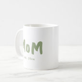 新米ママ セージグリーン タイポグラフィー コーヒーマグカップ (正面左)