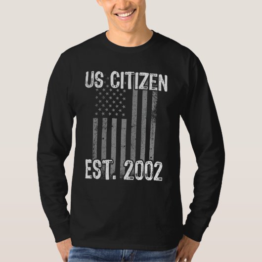 新米市民Est 2002アメリカ移民の市民 Tシャツ (正面)