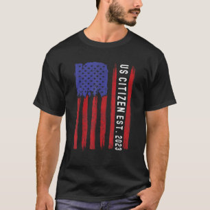 新米市民Est 2023アメリカ移民の市民 Tシャツ