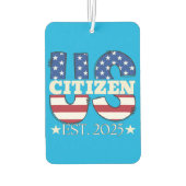 新米市民Est 2025アメリカ移民の市民 カーエアーフレッシュナー (裏面)