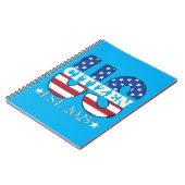 新米市民Est 2025アメリカ移民の市民 ノートブック (左側)