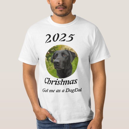 新米犬パパのクリスマス写真 Tシャツ (正面)