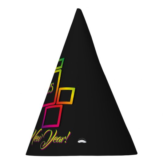 新素晴らしカラフル年の正方形 パーティーハット (右)