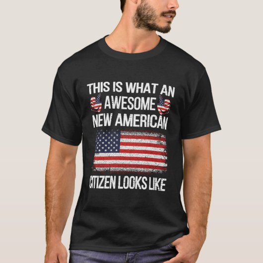 新素晴らし米国国旗Us Citizenship Usa U.S. Ci Tシャツ (正面)