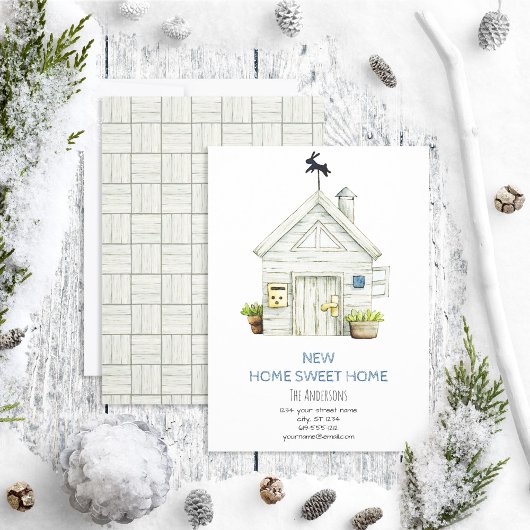 新素朴しいホームスイートホームムービングアナウンスメント 案内状