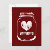 新素朴しい住所のメイスンjar移動はがき 案内ポストカード (正面/裏面)
