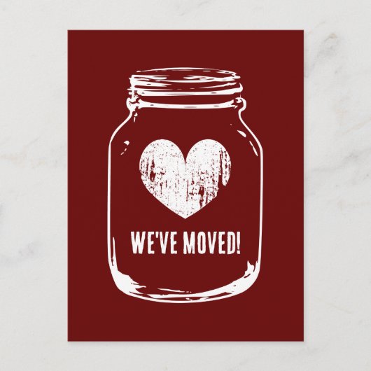 新素朴しい住所のメイスンjar移動はがき 案内ポストカード (正面)