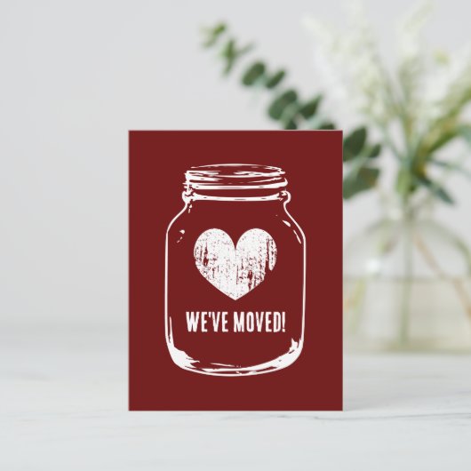 新素朴しい住所のメイスンjar移動はがき 案内ポストカード (スタンド正面)