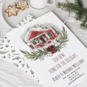 新素朴しい家の休日の新しい住所 シーズンカード