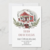 新素朴しい家の休日の新しい住所 シーズンカード (正面)