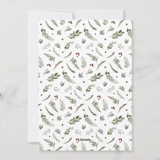 新素朴しい家の休日の新しい住所 シーズンカード (裏面)