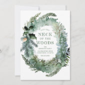 新素朴しい首の森の松の木が動く 案内状 (正面)