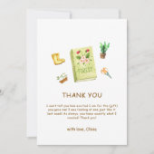 新素朴モダン章ガーデン本ベイビーシャワー サンキューカード (正面)