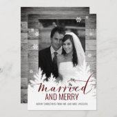 新素朴婚の写真結婚したとメリー シーズンカード (正面/裏面)