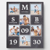 新素朴婚結婚の写真パーソナライズされたコラージュ フォトプラーク (正面)