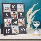 新素朴婚結婚の写真パーソナライズされたコラージュ フォトプラーク (側面)