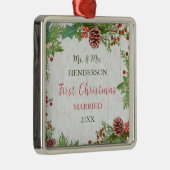 新素朴婚1stクリスマスマイルストーンキープサウ メタルオーナメント (右)