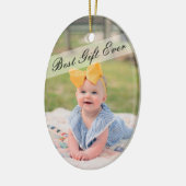 新素朴祖父母1stクリスマスフォト セラミックオーナメント (左)