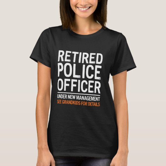 新経営のもとで退職した警察官 再 Tシャツ (正面)