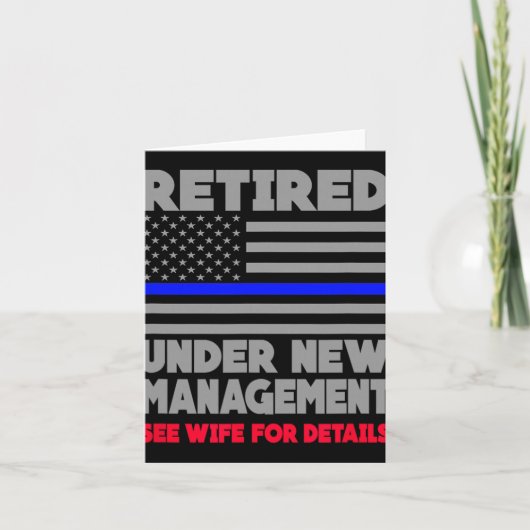 新経営体制で引退 薄い青いライン カード (正面)