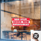 新経営陣のもとでオープンしました 小企業 ウィンドウサイン (カフェ窓)
