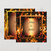 新結婚しい銅金ゴールド 招待状 (正面/裏面)