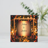 新結婚しい銅金ゴールド 招待状 (スタンド正面)