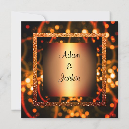 新結婚しい銅金ゴールド 招待状 (正面)