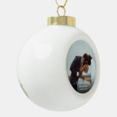 新結婚したしメリーい写真署名スクリプト セラミックボールオーナメント (左)