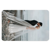 新結婚したメリー婚のクリスマス写真 マグネット (横)