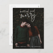 新結婚したメリー婚の写真クリスマス予算 シーズンポストカード (正面/裏面)