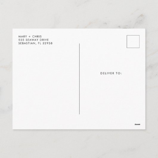 新結婚したメリー婚の写真クリスマス予算 シーズンポストカード (裏面)