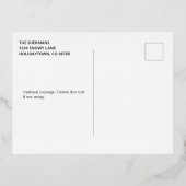 新結婚したメリー婚の初めてのクリスマスPhoto Red 箔シーズンポストカード (裏面)