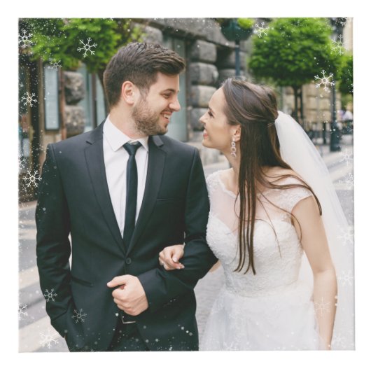 新結婚したメリー婚初めてのクリスマス赤い写真 フォトキューブ (正面)