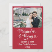 新結婚したメリー婚1stクリスマスカスタム赤 シーズンカード (正面)