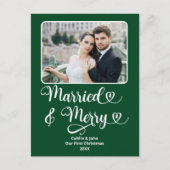 新結婚したメリー婚1stクリスマスグリーン写真 シーズンポストカード (正面)