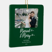 新結婚したメリー婚1stクリスマスグリーン写真 セラミックオーナメント (右)