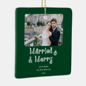 新結婚したメリー婚1stクリスマスグリーン写真 セラミックオーナメント (右)