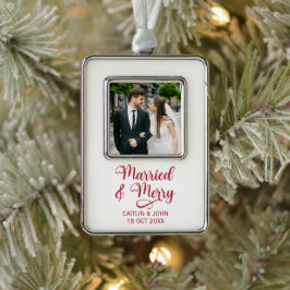 新結婚したメリー婚1stクリスマスフォトフレーム シルバープレートフレームオーナメント