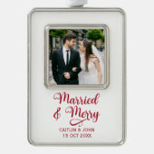 新結婚したメリー婚1stクリスマスフォトフレーム シルバープレートフレームオーナメント (正面)