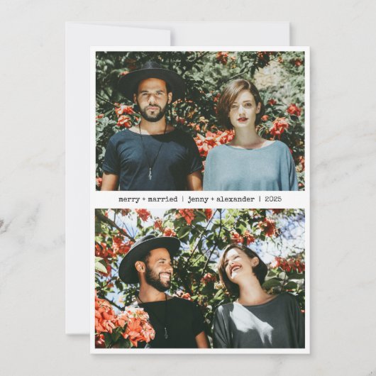 新結婚したメリー婚2枚のフォトミニマル主義者 シーズンカード (正面)