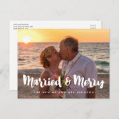 新結婚したモダンメリー婚 ポストカード (正面/裏面)