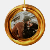 新結婚した夫婦ゴールデンリングと新年 セラミックオーナメント (裏面)