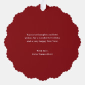 新結婚した婚のメリーオーナメント・クリスマスカード オーナメントカード (裏面)