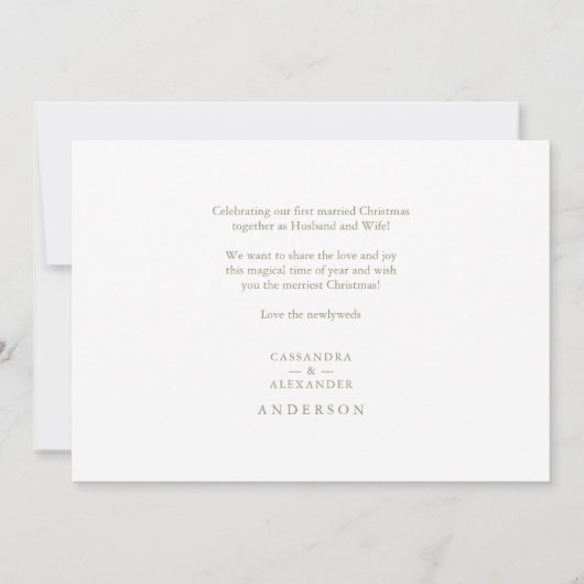 新結婚した婚メリーの写真カスタムクリスマス (裏面)