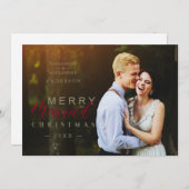 新結婚した婚メリーの写真カスタムクリスマス (正面/裏面)