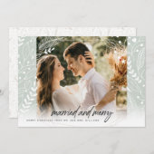 新結婚した婚メリーホリデー・カード シーズンカード (正面/裏面)